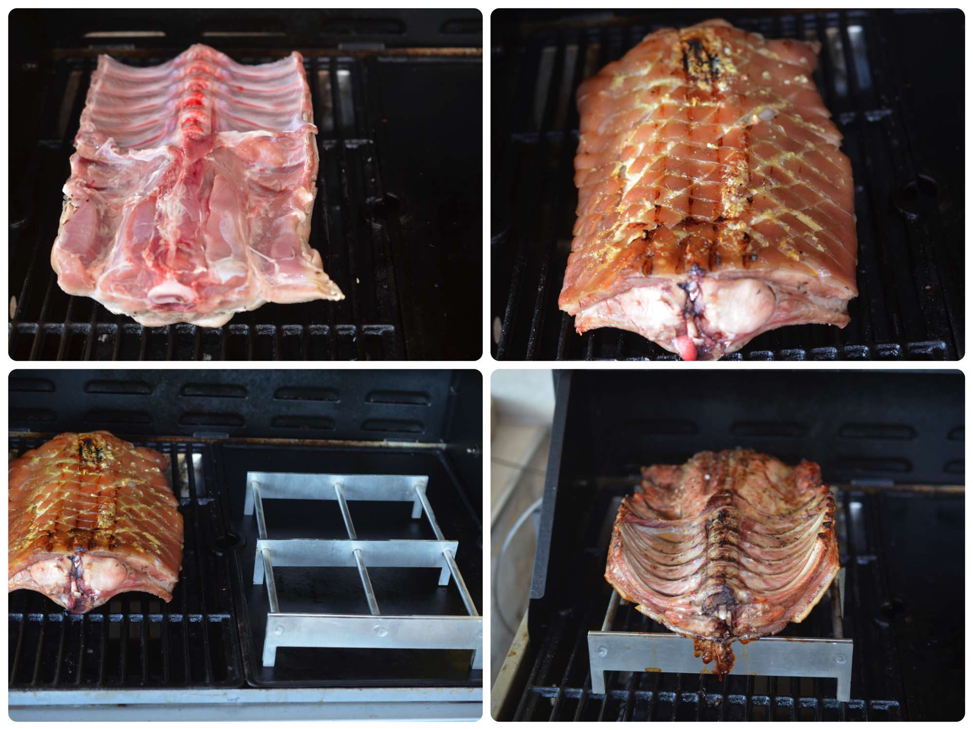 Das Fleisch wird angegrillt